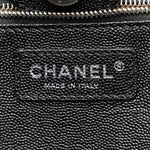 Caviar Stitched Large Lady Coco Shopping Tote Black