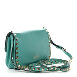 Vitello Small Rockstud Flap Saddle Bag Colibri