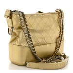 Metallic Aged Calfskin Quilted Medium Gabrielle Gold