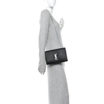 Grain De Poudre Medium Classic Monogram Kate Satchel Black