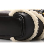 Calfskin Shearling Bang Bang Vanity Case Light Brown Teddy
