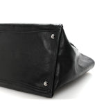 Glace Calf Twin Pocket Tote Black
