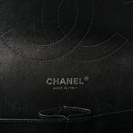 Patent Quilted Jumbo Double Flap Black