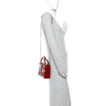 Patent Cannage Mini Lady Dior Red