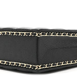 Caviar Quilted Evening Box Bag Black