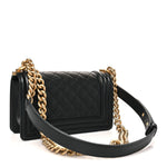 Caviar Quilted Small Boy Flap Black
