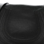 Calfskin Medium Marcie Round Crossbody Bag Black