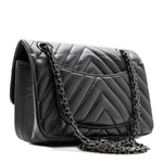 Aged Calfskin Quilted 2.55 Reissue Mini Flap So Black