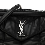 Lambskin Quilted Medium Loulou Puffer Monogram Chain Satchel Black