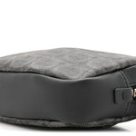 Gancini Monogram Calfskin Multi-Pouch Travel Belt Bag Black Grey