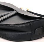 Grained Calfskin Saddle Bag Black