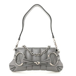 Nappa Vertical Matelasse Small Maxi Horsebit Chain Shoulder Bag Gray