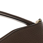 Pebbled Calfskin Small Alix Padlock Zip Hobo Bag Beige