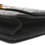 Lambskin Quilted Medium Golden Class Flap Black