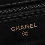 Lambskin Resin Quilted Wallet On Chain WOC Black