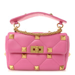 Nappa Medium Roman Stud Shoulder Bag Feminine Pink