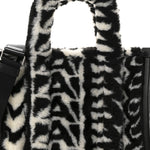 Polyester Cotton Oversized Monogram Medium Traveler Tote Bag Black Ivory