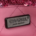 Sequin Logo Shopping Tote Pink Black