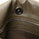 Sakai Be Green Calfskin Diagonal Stitched Small Blondie Tote Craclet Brown