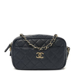Caviar Quilted Camera Case Navy