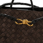 Suede Intrecciato Medium Andiamo Shoulder Bag Fondant