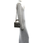 Satin Crystal Cannage Mini Lady Dior Gray