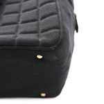 Jersey Square Quilted Bowler Black