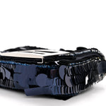 Sequin Paillettes Shiny Nappa Sex and the City Nano Maxi Buckle Baguette Charm Blue