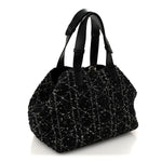 Calfskin Tweed Cannage Medium Toujours Black White