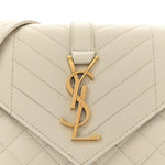 Grain De Poudre Textured Mixed Matelasse Triquilt Small Monogram Satchel Crema Soft