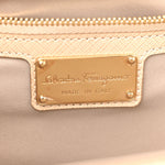 Printed Calfskin Vara Bow Chain Flap Crossbody Beige