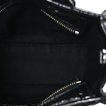Shiny Crinkled Calfskin Mini The Tote Bag Black