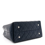 Soft Caviar CC Medium Top Handle Tote Navy Blue