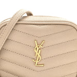 Grain De Poudre Matelasse Monogram Baby Lou Camera Bag Dark Beige