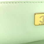 Lambskin Quilted Mini Rectangular Flap Light Green