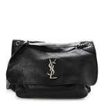 Grained Lambskin Monogram Oversized Niki Chain Satchel Black