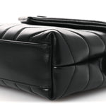 Calfskin Y Quilted Monogram Monochrome Toy Loulou Crossbody Bag Black