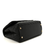 Caviar Quilted Small Coco Handle Flap Black