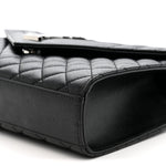 Grain De Poudre Textured Mixed Matelasse Triquilt Medium Monogram Satchel Black