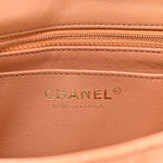 Lambskin Quilted Mini Rectangular Flap Brown