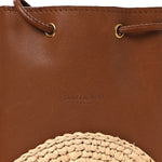 Raffia Cassandre Mini Pochon Crossbody Bag Brick Natural