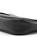 Pebbled Calfskin Medium Soho Flap Crossbody Black