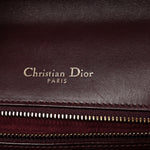 Lambskin Studded Medium Diorama Flap Bag Burgundy