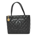 Caviar Quilted Medallion Tote Black