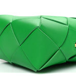 Lambskin Maxi Intrecciato Mini Cassette Camera Bag Parakeet