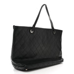Grained Calfskin Large Shopping Fever Tote Black