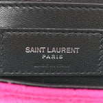 Jersey Wool Patchwork Monogram Medium Jamie Baguette Magenta