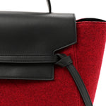 Felt Smooth Calfskin Mini Belt Bag Red