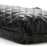 Lambskin Quilted Maxi Icare Shopping Tote Black