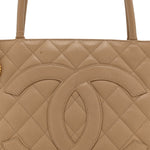 Caviar Quilted Medallion Tote Beige